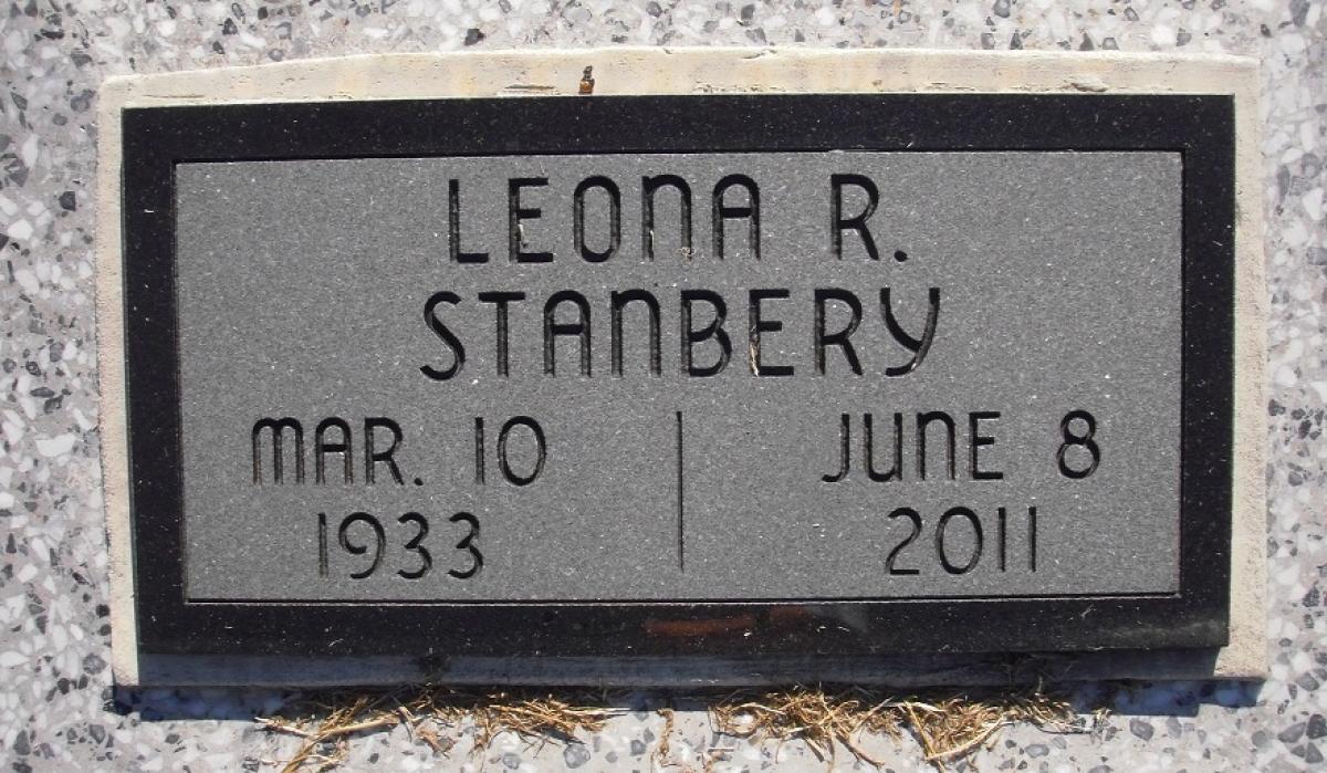 OK, Grove, Olympus Cemetery, Headstone, Stanbery, Leona R.