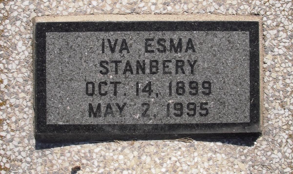 OK, Grove, Olympus Cemetery, Headstone, Stanbery, Iva Esma