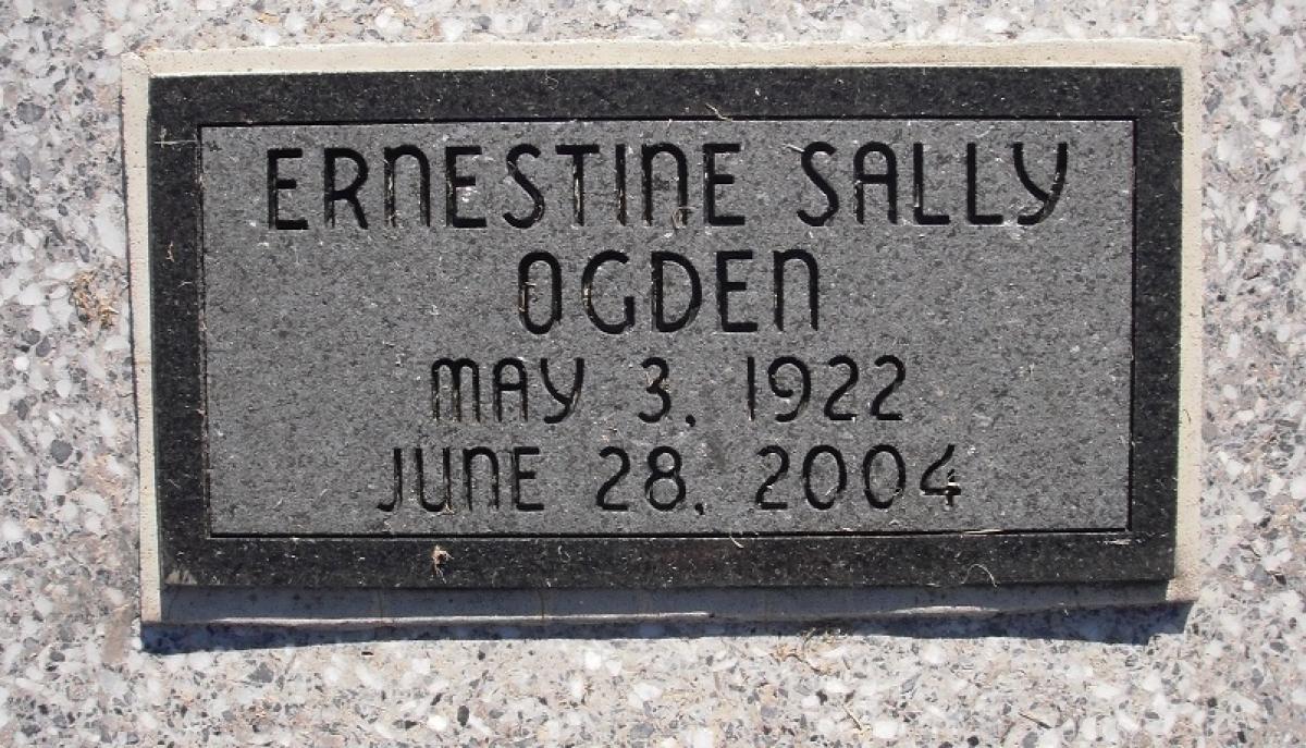 OK, Grove, Olympus Cemetery, Headstone, Ogden, Ernestine Sally