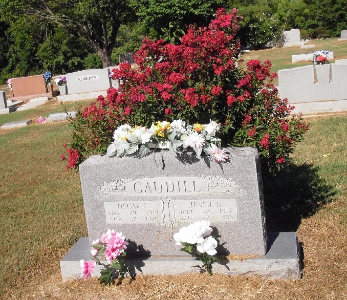 OK, Grove, Olympus Cemetery, Headstone, Caudill, Oscar C. & Jessie B.