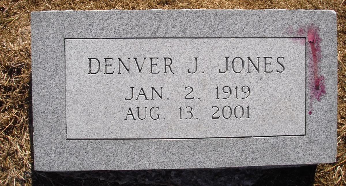 OK, Grove, Olympus Cemetery, Headstone, Jones, Denver J.