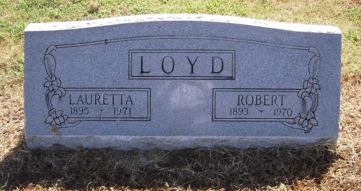 OK, Grove, Olympus Cemetery, Headstone, Loyd, Robert & Lauretta