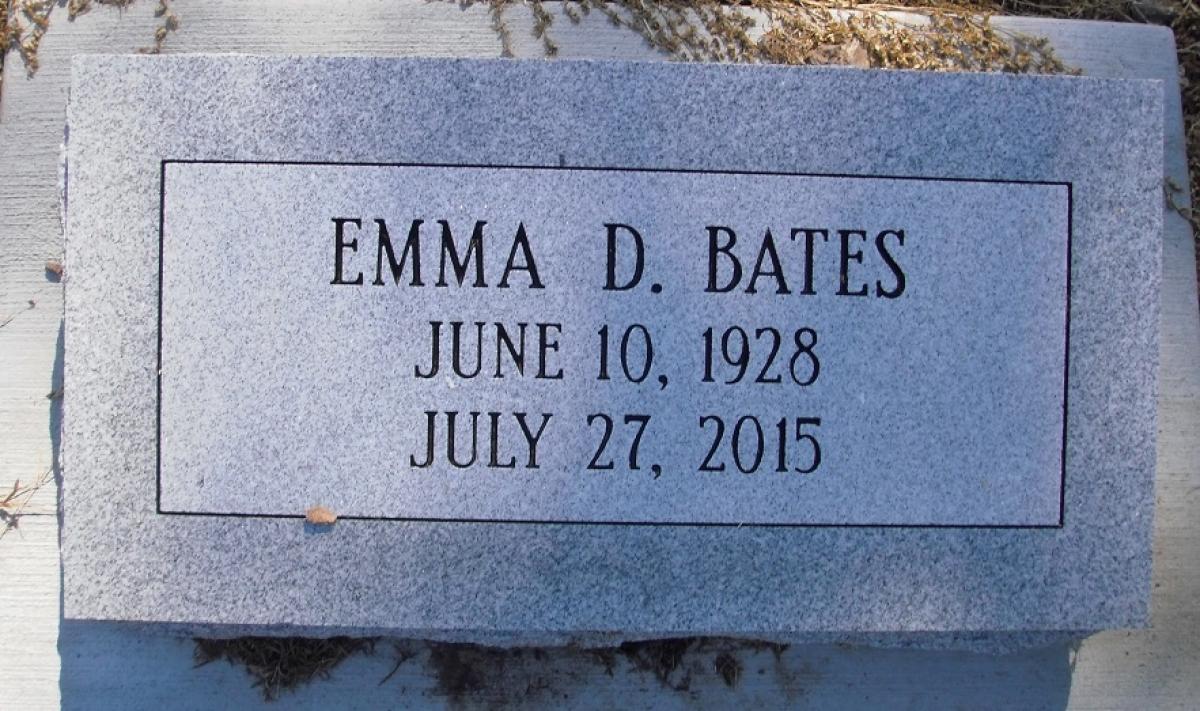 OK, Grove, Olympus Cemetery, Headstone, Bates, Emma D.