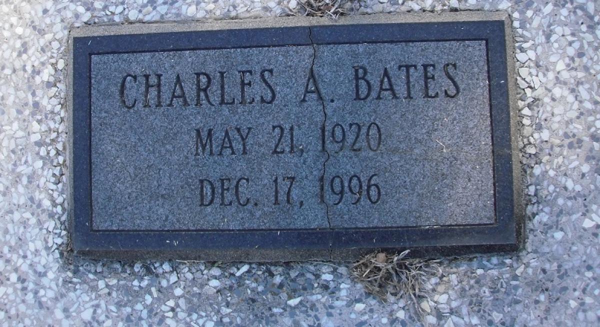 OK, Grove, Olympus Cemetery, Headstone, Bates, Charles A.