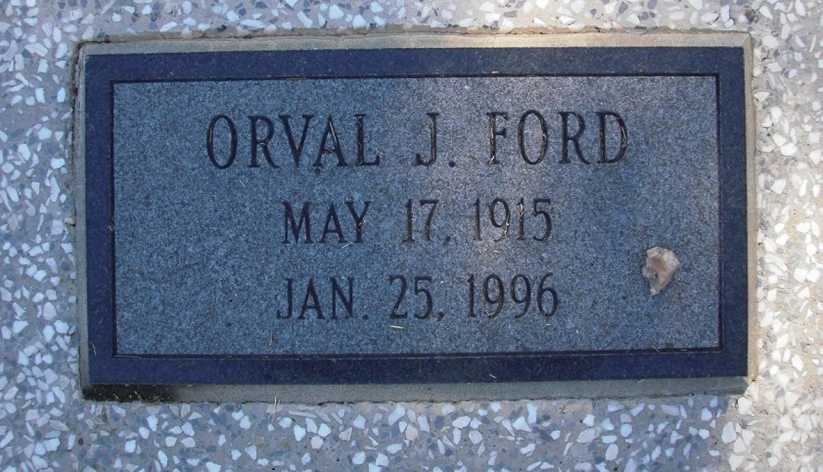 OK, Grove, Olympus Cemetery, Headstone, Ford, Orval J.