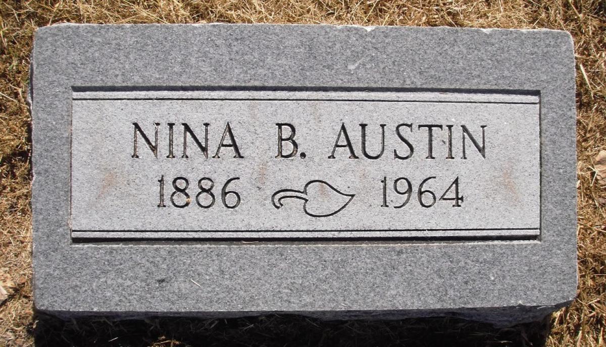 OK, Grove, Olympus Cemetery, Headstone, Austin, Nina B.
