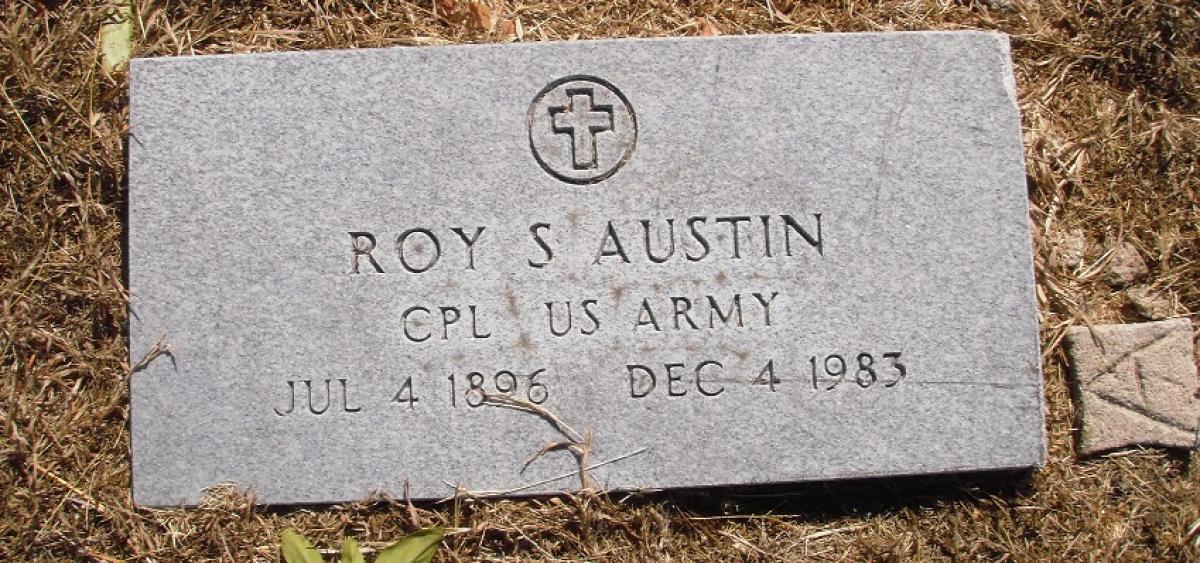 OK, Grove, Olympus Cemetery, Military Headstone, Austin, Roy S.