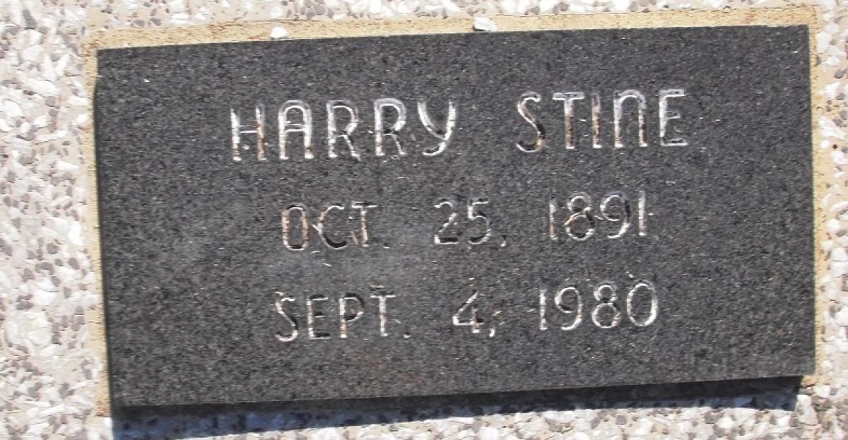 OK, Grove, Olympus Cemetery, Headstone, Stine, Harry