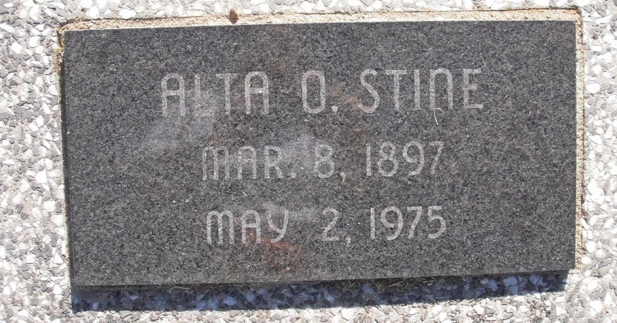 OK, Grove, Olympus Cemetery, Headstone, Stine, Alta O. 