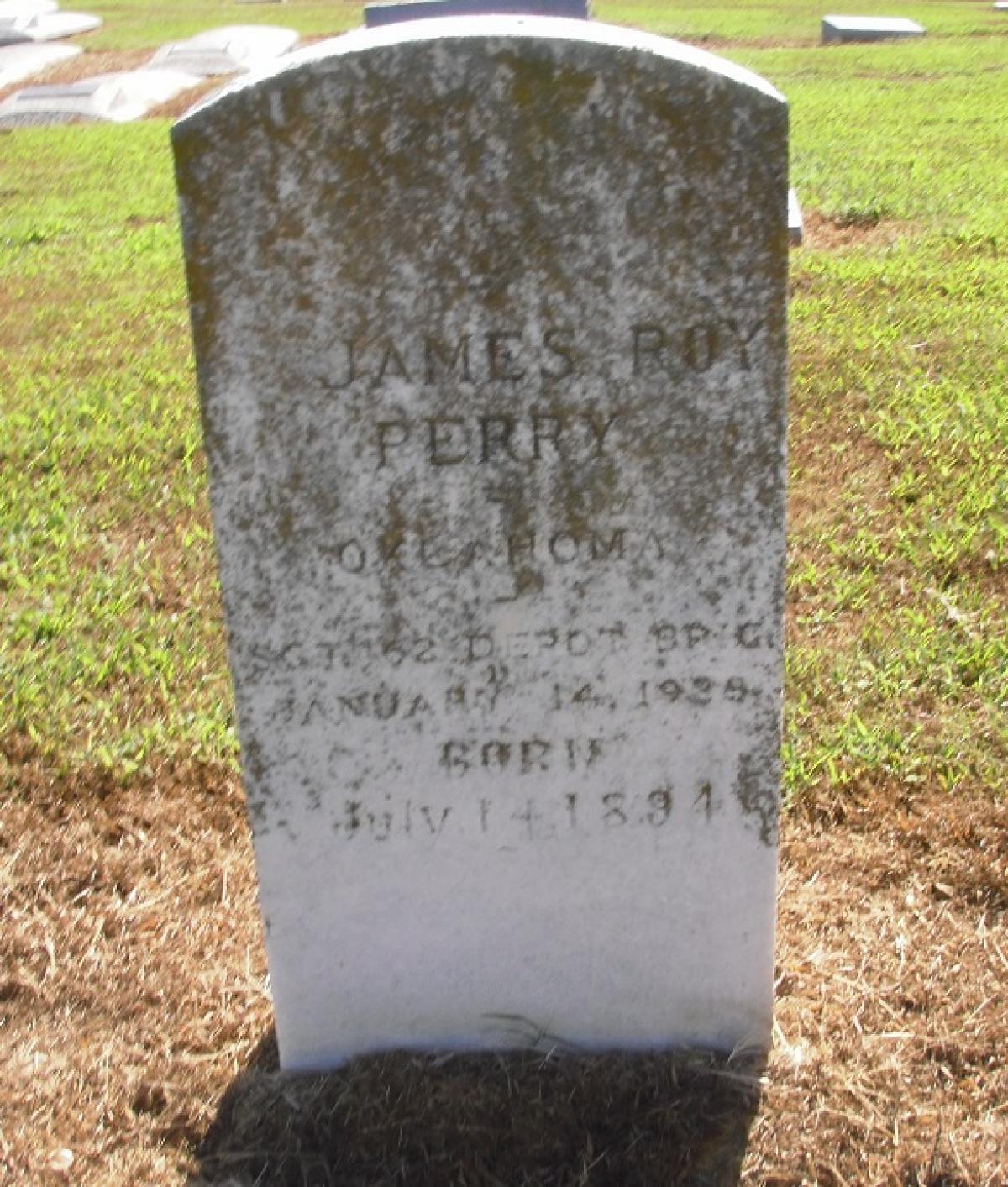 OK, Grove, Olympus Cemetery, Military Headstone, Perry, James Roy