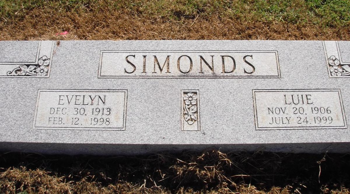 OK, Grove, Olympus Cemetery, Headstone, Simonds, Luie & Evelyn