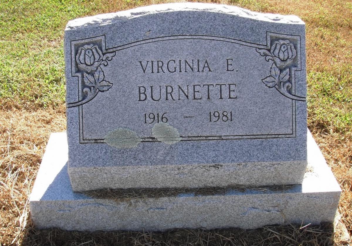 OK, Grove, Olympus Cemetery, Headstone, Burnette, Virginia E.