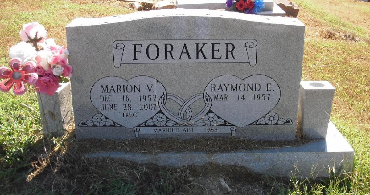 OK, Grove, Olympus Cemetery, Headstone, Foraker, Raymond E. & Marion V.