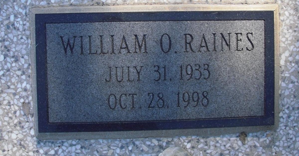 OK, Grove, Olympus Cemetery, Headstone, Raines, William O.