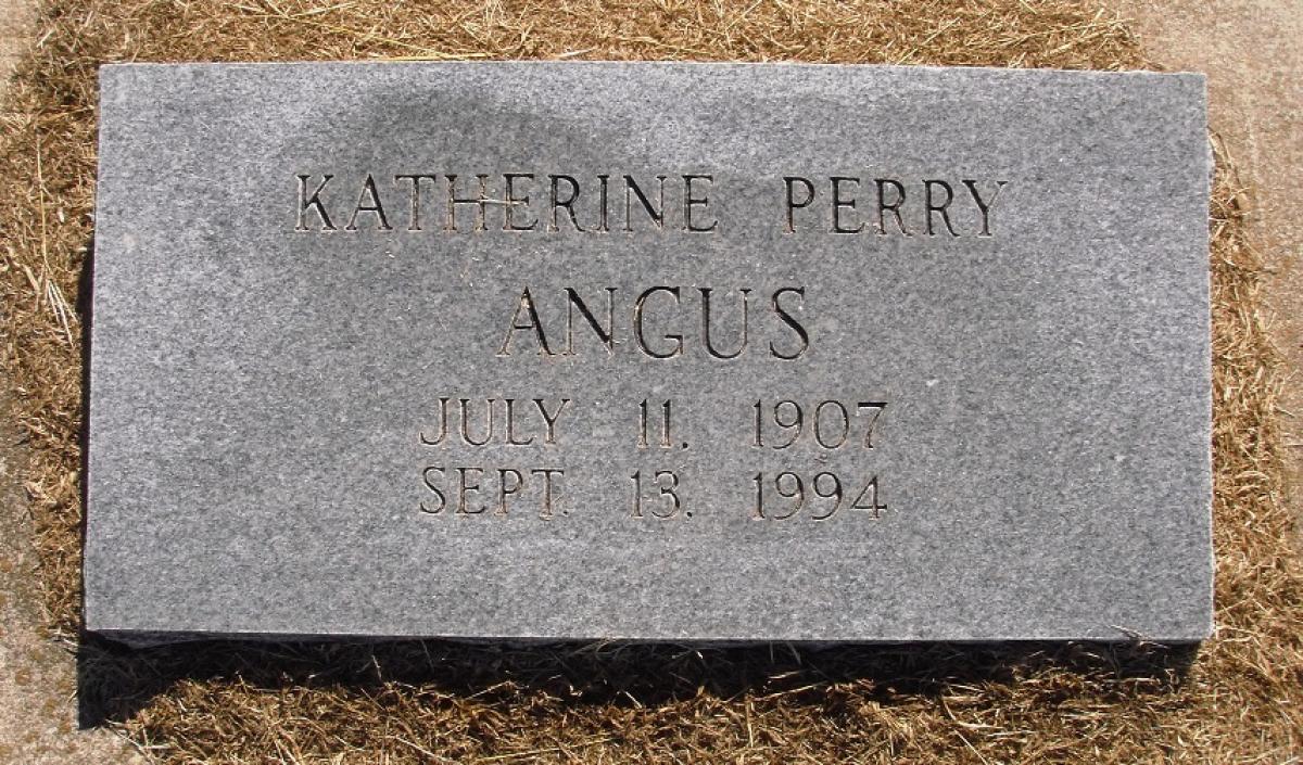 OK, Grove, Olympus Cemetery, Headstone, Angus, Katherine (Perry)