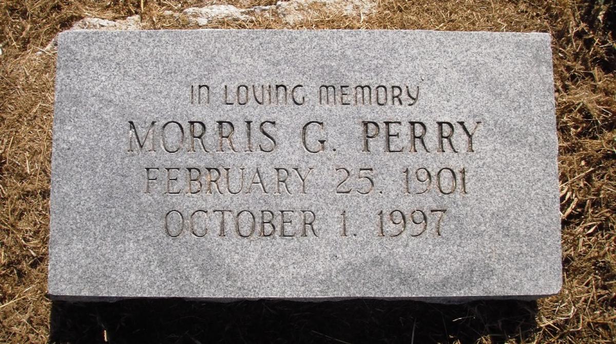 OK, Grove, Olympus Cemetery, Headstone, Perry, Morris G.