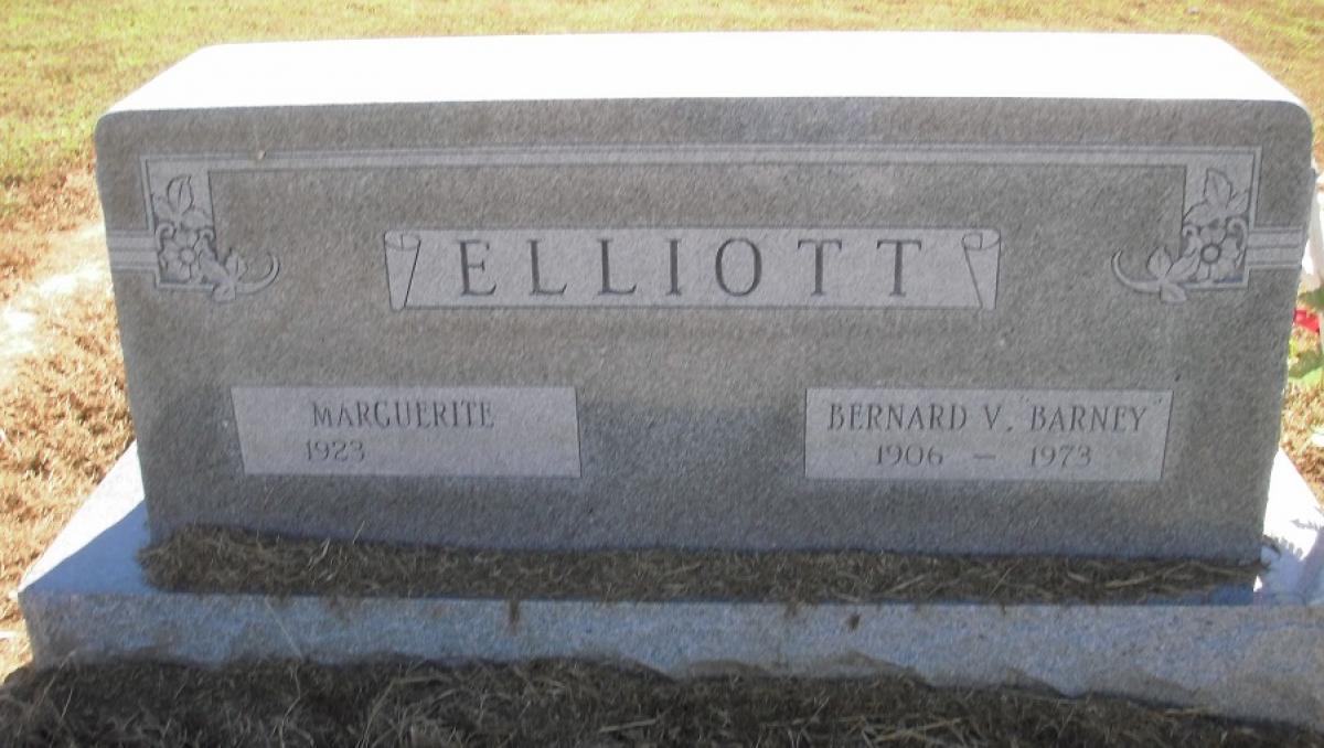 OK, Grove, Olympus Cemetery, Headstone, Elliott, Bernard V. & Marguerite