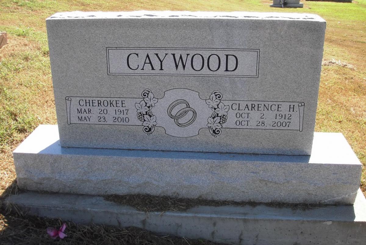 OK, Grove, Olympus Cemetery, Headstone, Caywood, Clarence H. & Cherokee
