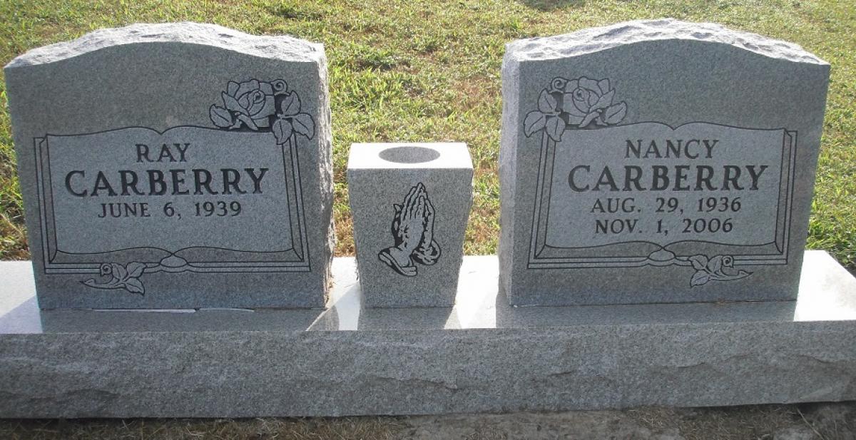 OK, Grove, Olympus Cemetery, Headstone, Carberry, Ray & Nancy