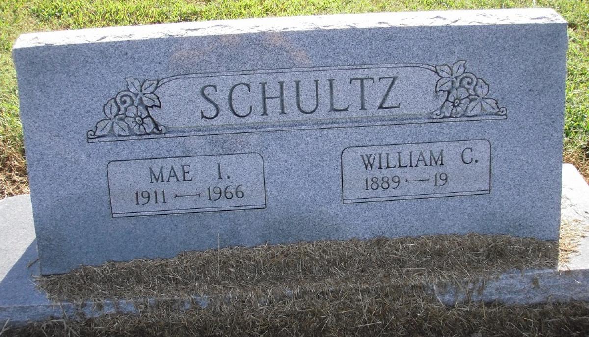 OK, Grove, Olympus Cemetery, Headstone, Schultz, William C. & Mae I.