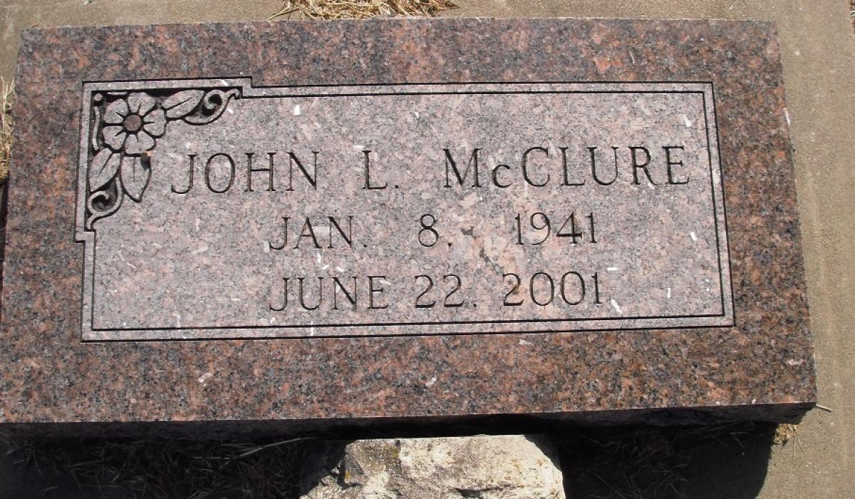OK, Grove, Olympus Cemetery, Headstone, McClure, John L.