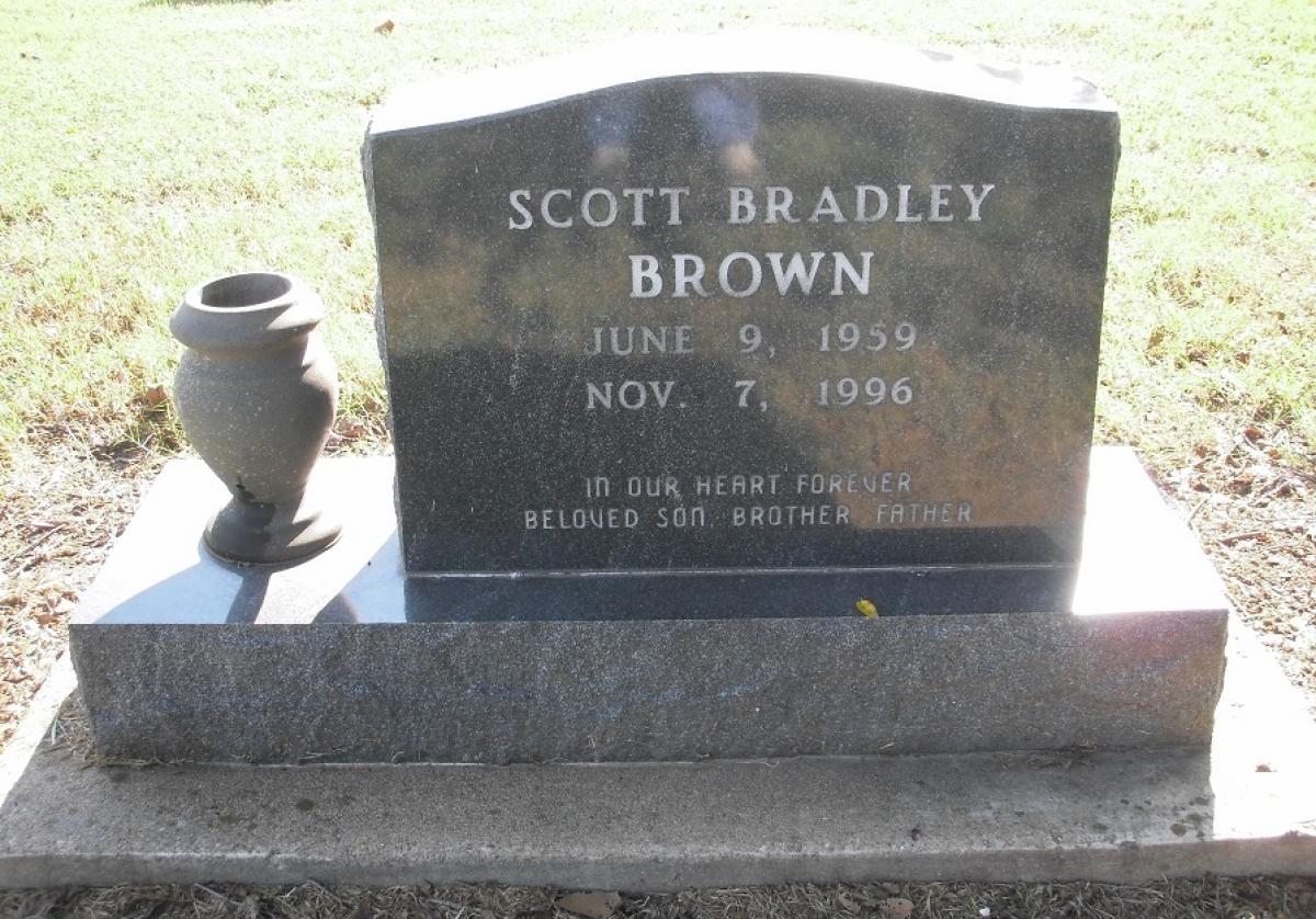 OK, Grove, Olympus Cemetery, Headstone, Brown, Scott Bradley