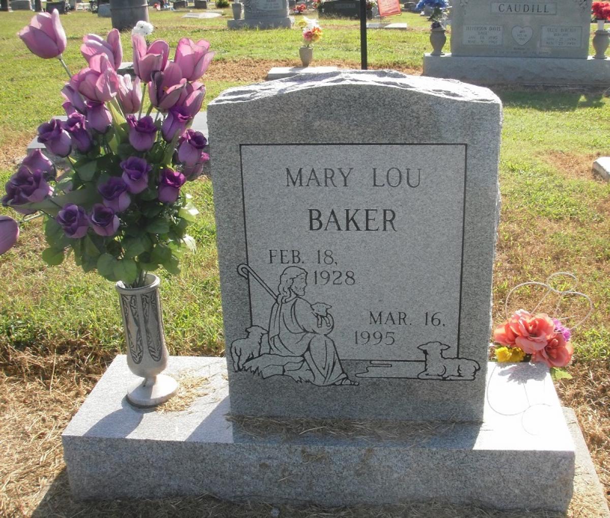 OK, Grove, Olympus Cemetery, Headstone, Baker, Mary Lou