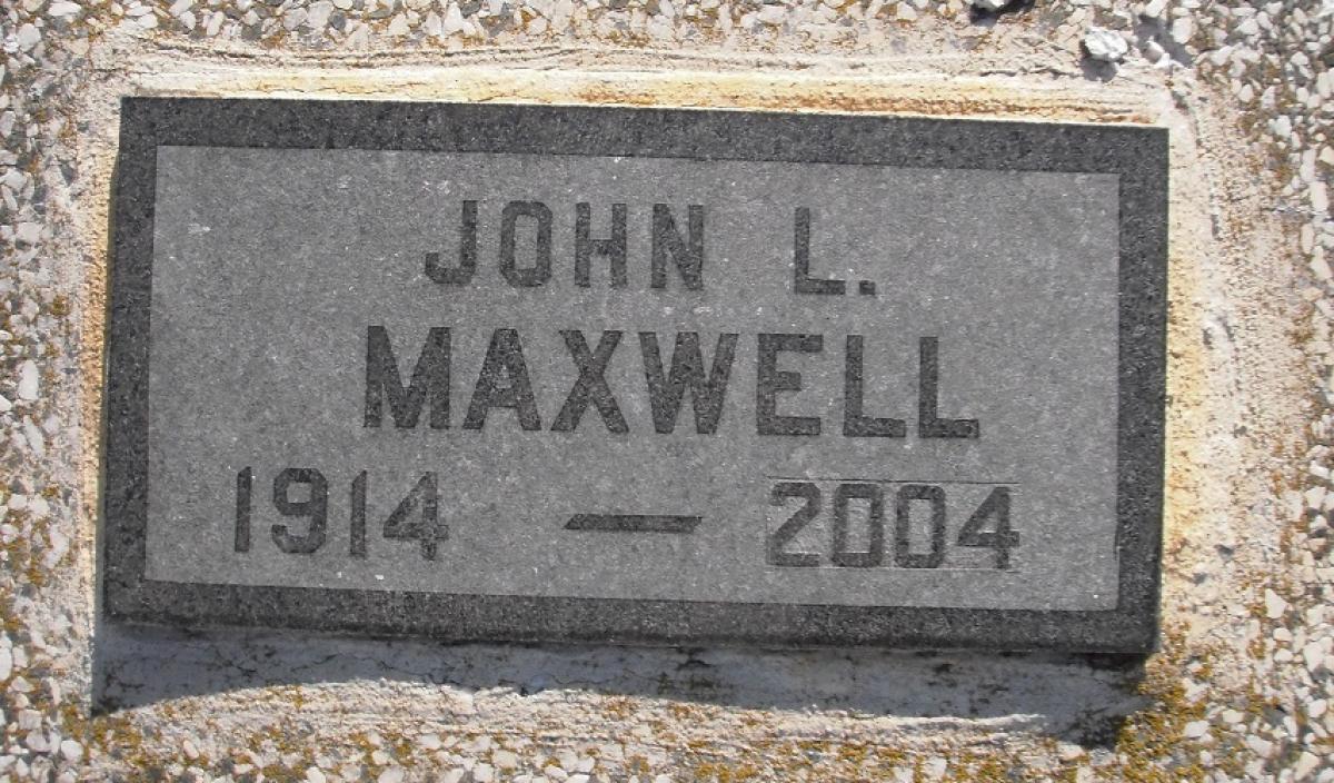 OK, Grove, Olympus Cemetery, Headstone, Maxwell, John L.