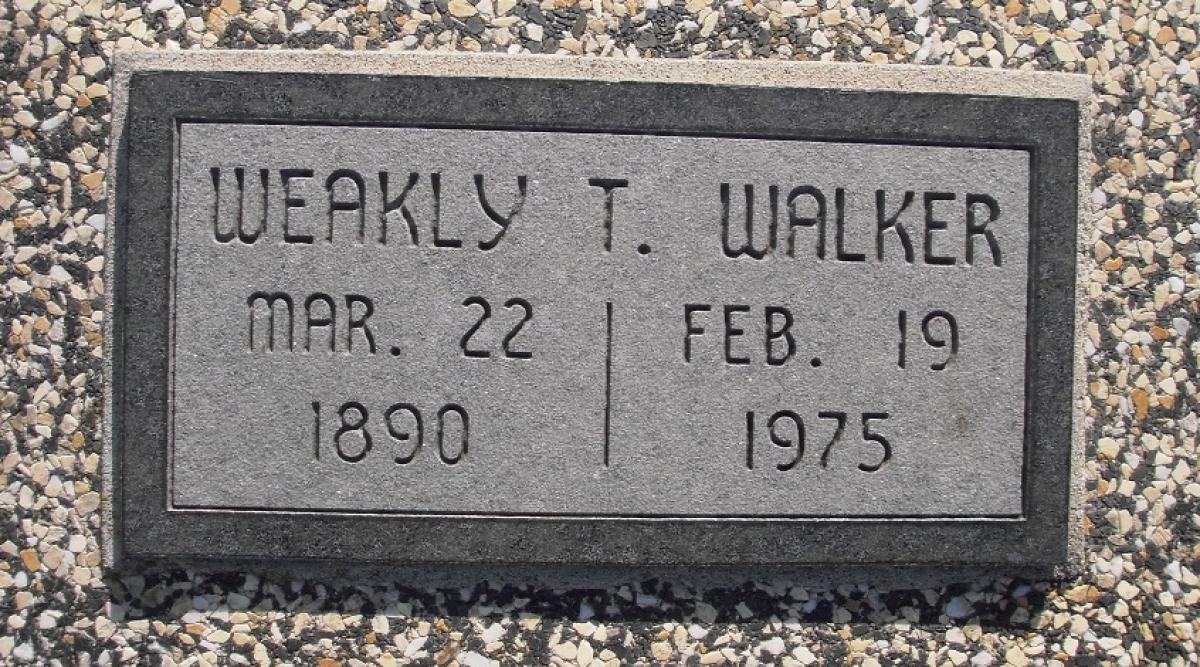 OK, Grove, Olympus Cemetery, Headstone, Walker, Weakly T.