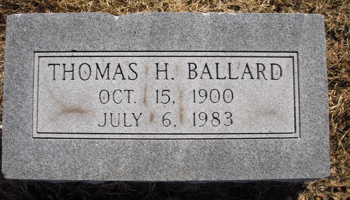 OK, Grove, Olympus Cemetery, Headstone, Ballard, Thomas H.