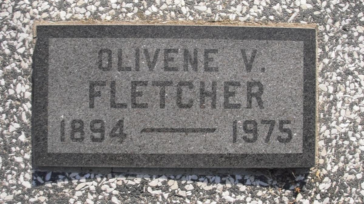 OK, Grove, Olympus Cemetery, Headstone, Fletcher, Olivene V.