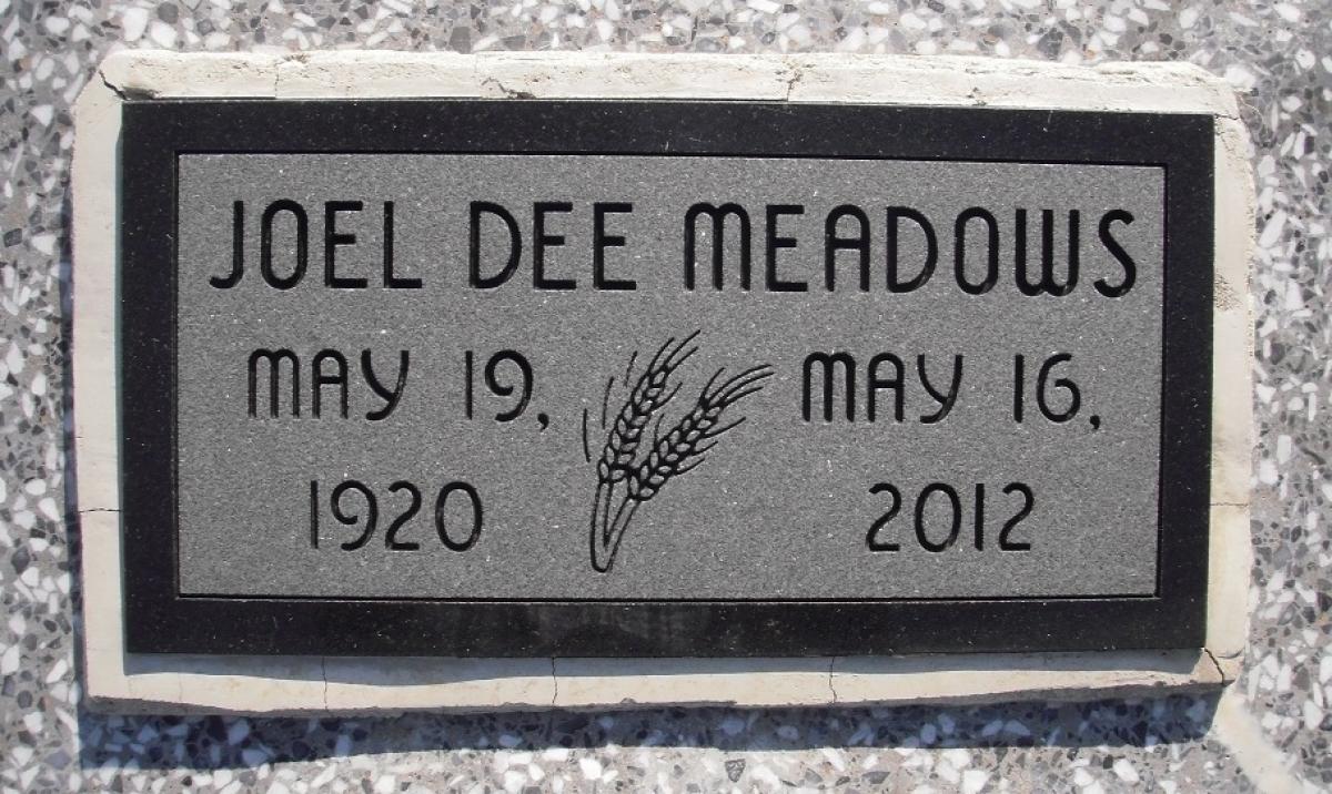 OK, Grove, Olympus Cemetery, Headstone, Meadows, Joel Dee