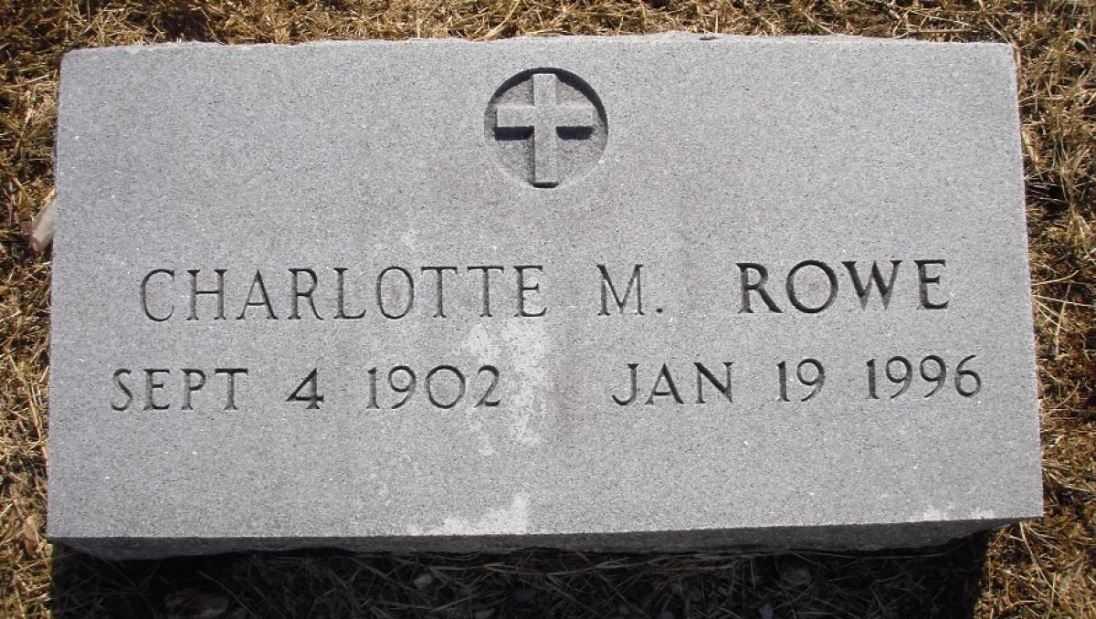 OK, Grove, Olympus Cemetery, Headstone, Rowe, Charlotte M.