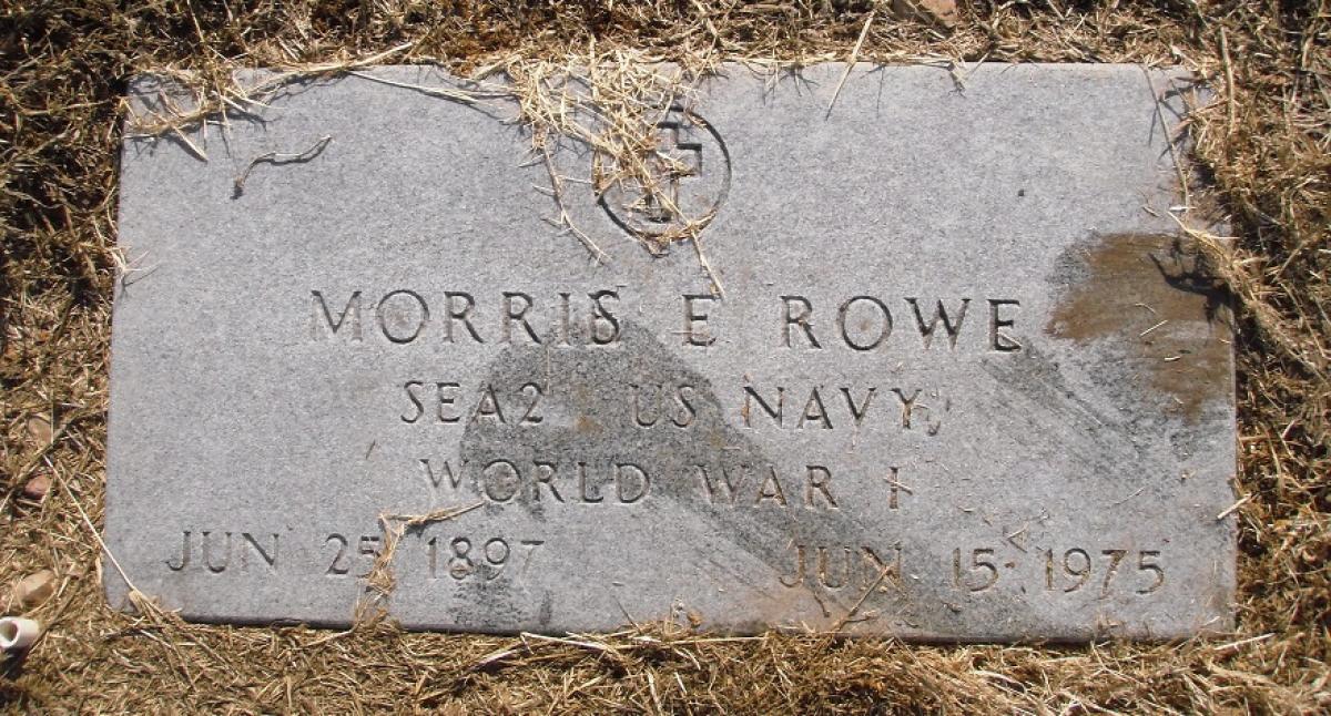 OK, Grove, Olympus Cemetery, Military Headstone, Rowe, Morris E.