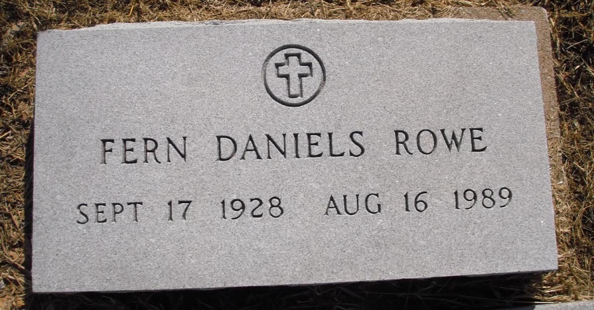 OK, Grove, Olympus Cemetery, Headstone, Rowe, Fern (Daniels)