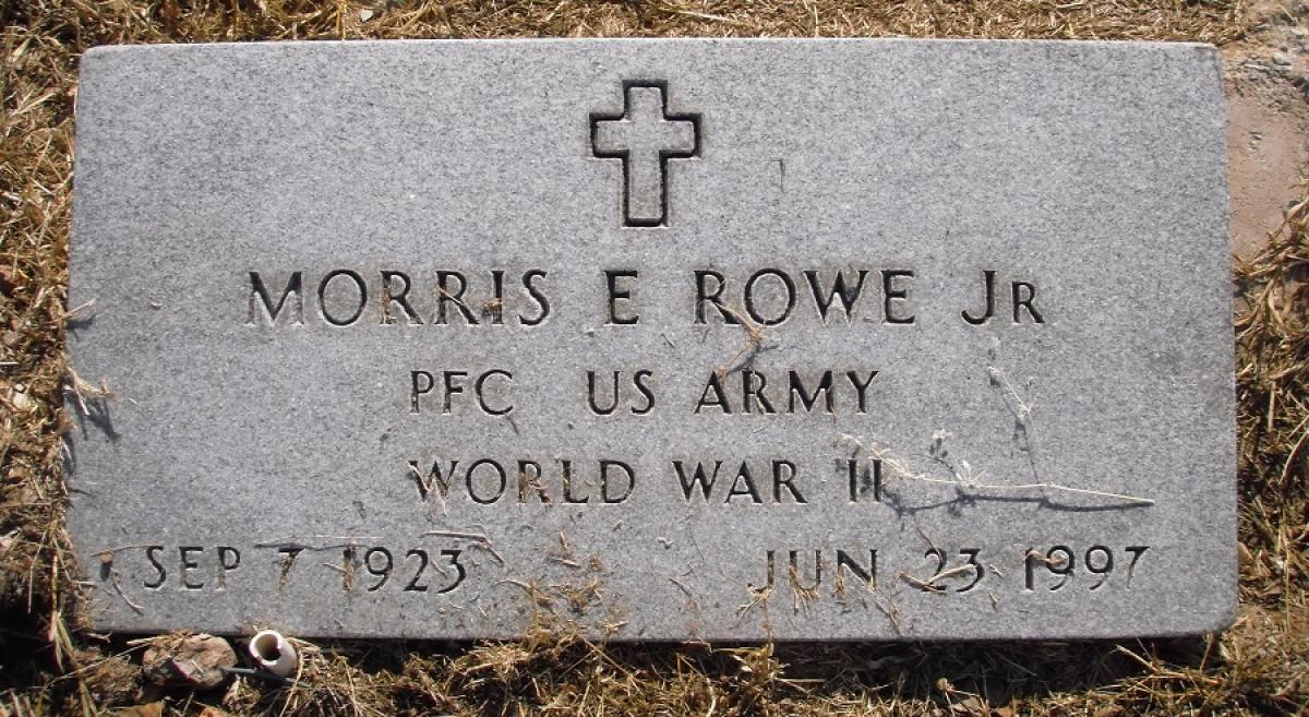 OK, Grove, Olympus Cemetery, Military Headstone, Rowe, Morris E. Jr.