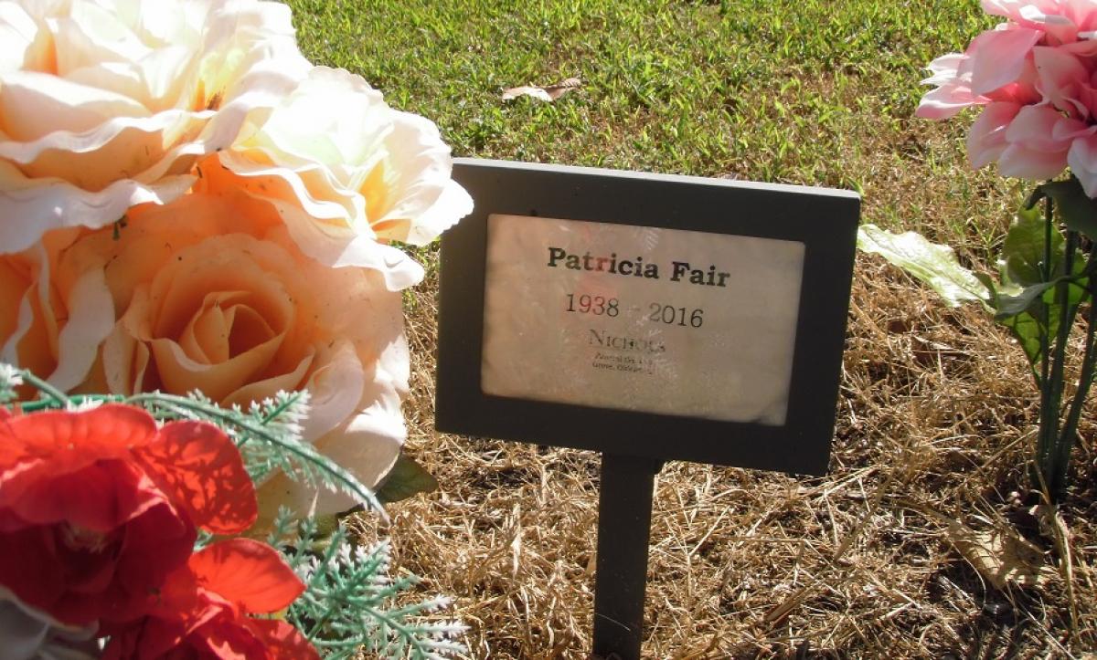 OK, Grove, Olympus Cemetery, Funeral Marker, Fair, Patricia