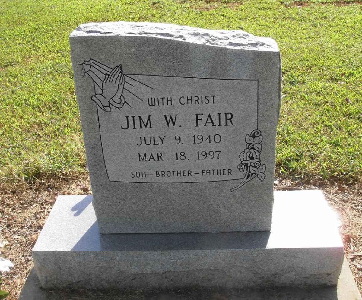 OK, Grove, Olympus Cemetery, Headstone, Fair, Jim W.