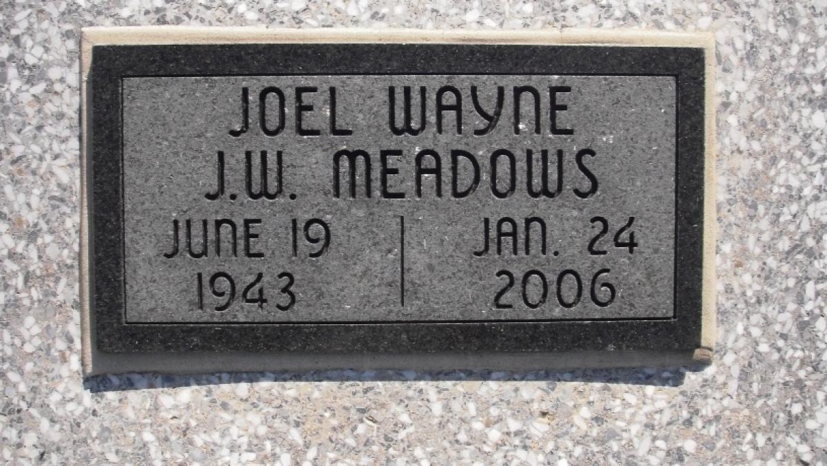 OK, Grove, Olympus Cemetery, Headstone, Meadows, Joel Wayne "J. W."