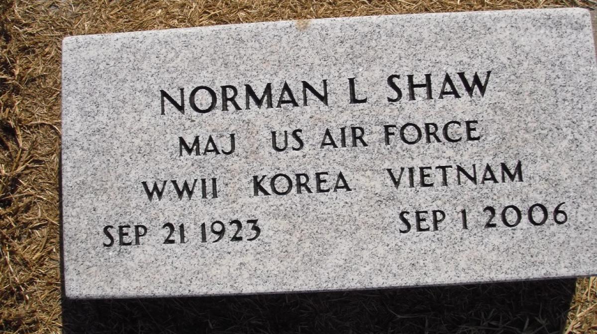 OK, Grove, Olympus Cemetery, Military Headstone, Shaw, Norman L.