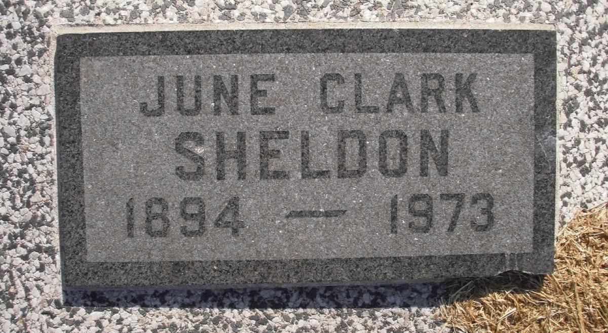 OK, Grove, Olympus Cemetery, Headstone, Sheldon, June (Clark)