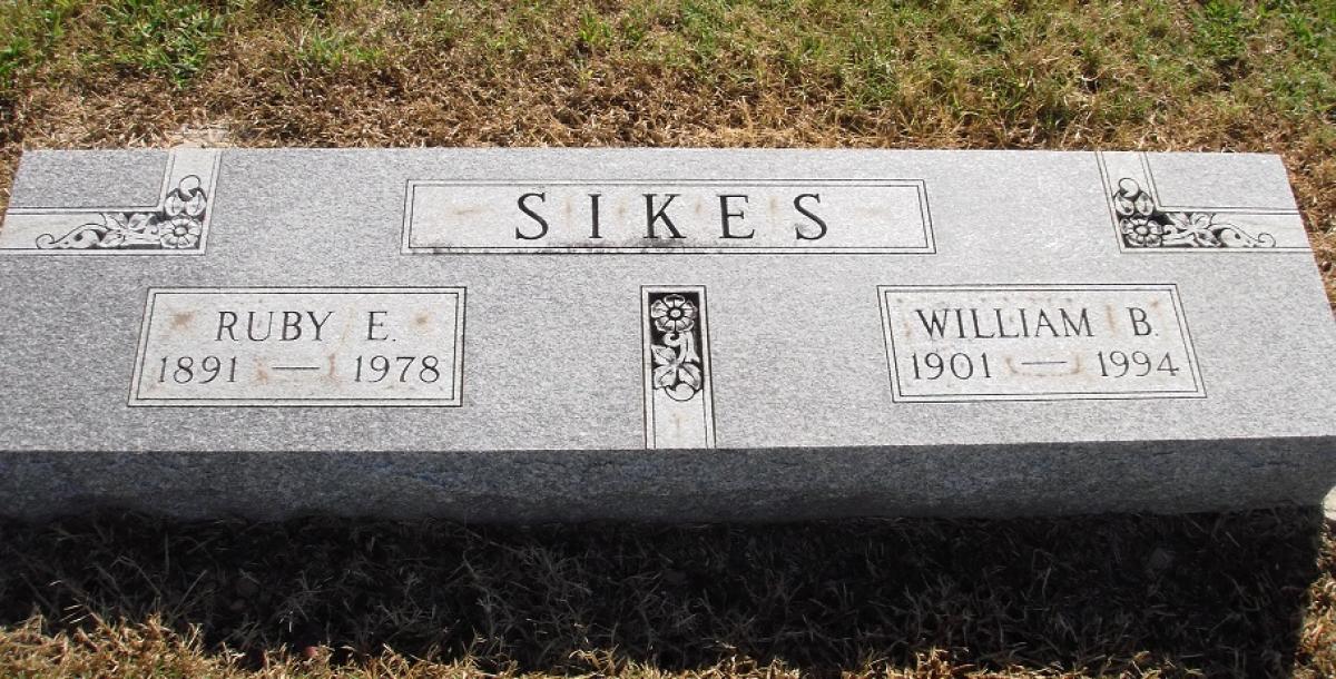 OK, Grove, Olympus Cemetery, Headstone, Sikes, William B. & Ruby E.
