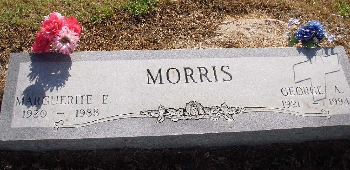 OK, Grove, Olympus Cemetery, Headstone, Morris, George A. & Marguerite E.