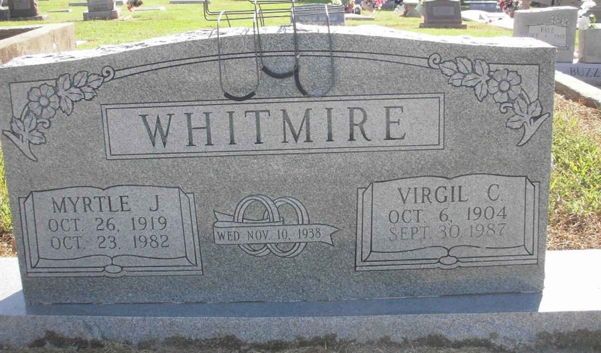 OK, Grove, Olympus Cemetery, Headstone, Whitmire, Virgil C. & Myrtle J.