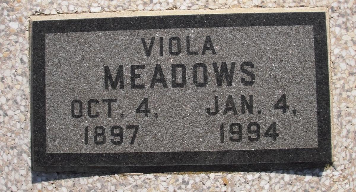 OK, Grove, Olympus Cemetery, Headstone, Meadows, Viola