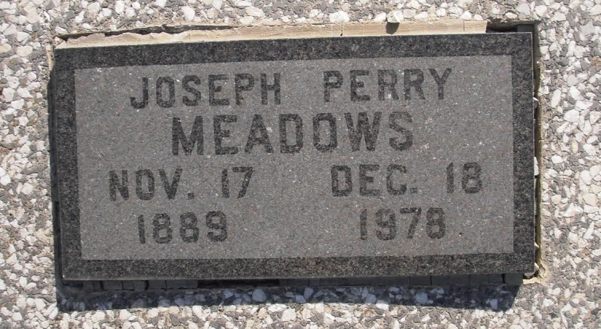 OK, Grove, Olympus Cemetery, Headstone, Meadows, Joseph Perry