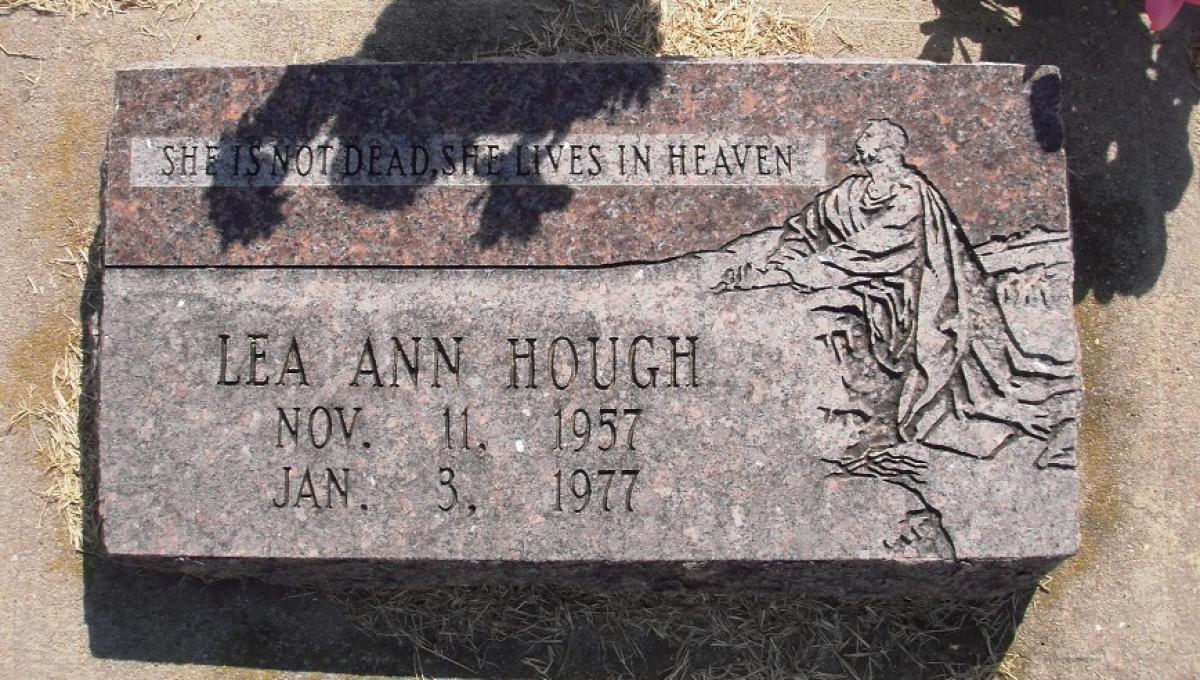 OK, Grove, Olympus Cemetery, Headstone, Hough, Lea Ann
