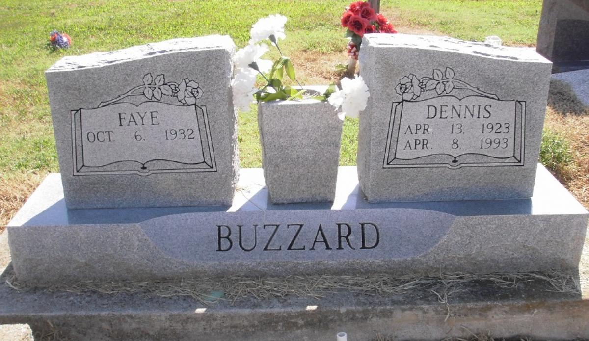 OK, Grove, Olympus Cemetery, Headstone, Buzzard, Dennis & Faye