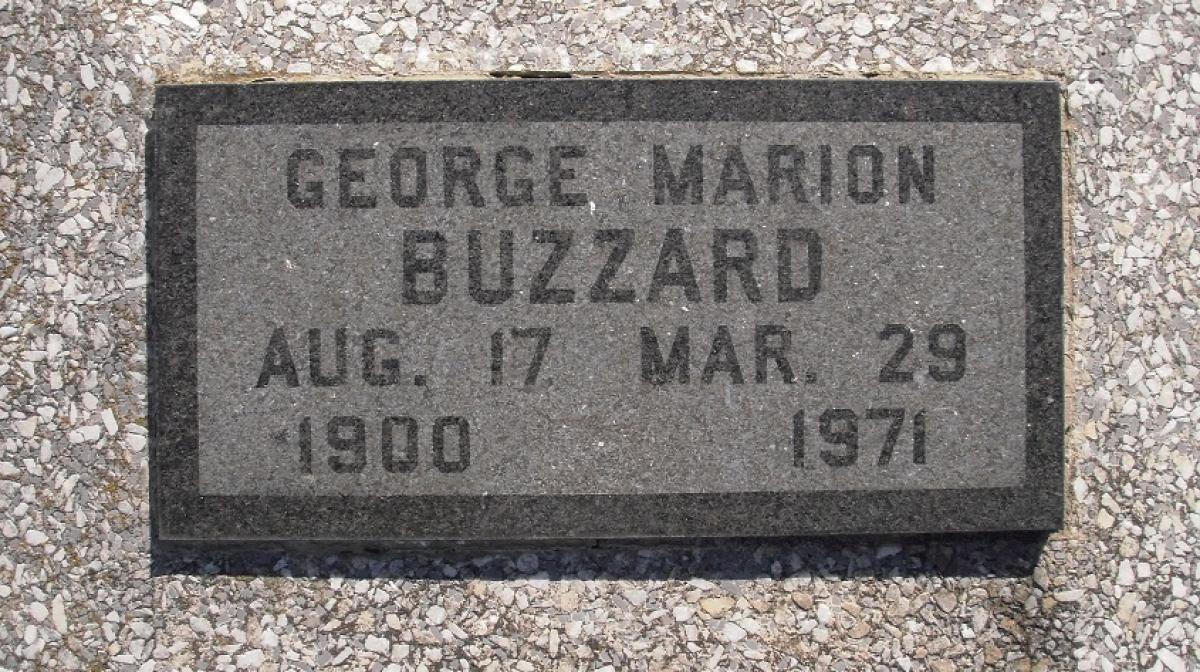 OK, Grove, Olympus Cemetery, Headstone, Buzzard, George Marion