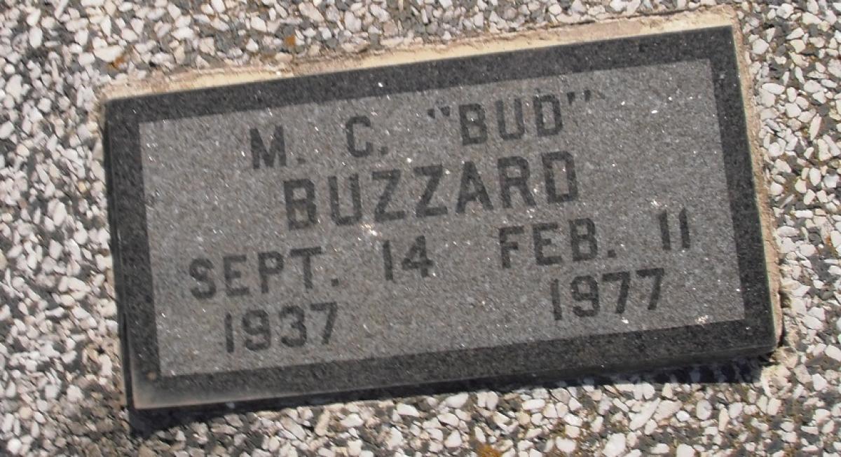OK, Grove, Olympus Cemetery, Headstone, Buzzard, M. C. "Bud"